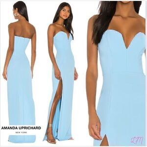 Amanda Uprichard X‎ Revolve Cherri Gown Size Large Pacific Blue